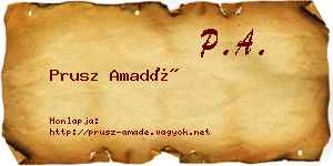 Prusz Amadé névjegykártya